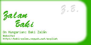 zalan baki business card